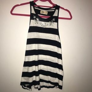 Striped rhinestoned tank